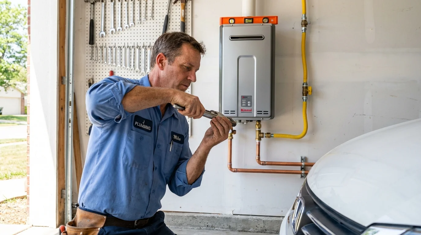 Tankless water heater installation by a Johns Plumbing LLC plumber in Venice